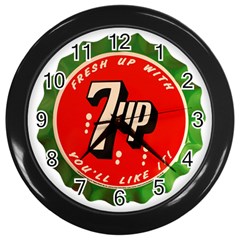 Fresh Up With  7 Up Bottle Cap Tin Metal Wall Clocks (black) by Celenk