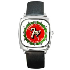 Fresh Up With  7 Up Bottle Cap Tin Metal Square Metal Watch by Celenk