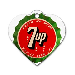 Fresh Up With  7 Up Bottle Cap Tin Metal Dog Tag Heart (two Sides) by Celenk