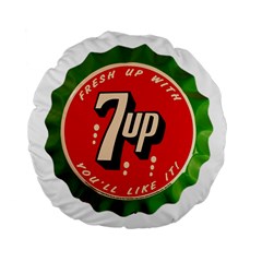 Fresh Up With  7 Up Bottle Cap Tin Metal Standard 15  Premium Flano Round Cushions by Celenk