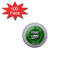 Fresh Taste Fizzy Lime Bottle Cap 1  Mini Magnets (100 Pack)  by Celenk