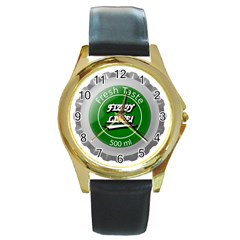 Fresh Taste Fizzy Lime Bottle Cap Round Gold Metal Watch