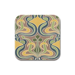 Art Floral Rubber Square Coaster (4 Pack)  by NouveauDesign