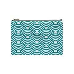 Art Deco Teal Cosmetic Bag (medium)  by NouveauDesign