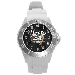 Love Round Plastic Sport Watch (l) by NouveauDesign