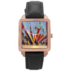 3abstractionism Rose Gold Leather Watch  by NouveauDesign