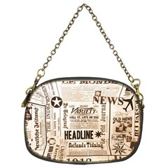 Vintage Newspapers Headline Typography Chain Purses (two Sides)  by yoursparklingshop