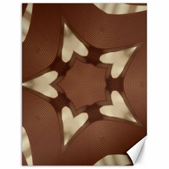 Chocolate Brown Kaleidoscope Design Star Canvas 12  X 16   by yoursparklingshop