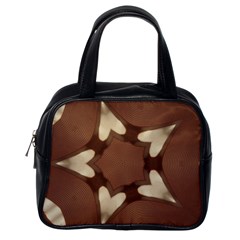 Chocolate Brown Kaleidoscope Design Star Classic Handbags (one Side) by yoursparklingshop