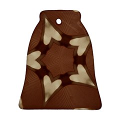 Chocolate Brown Kaleidoscope Design Star Ornament (bell) by yoursparklingshop