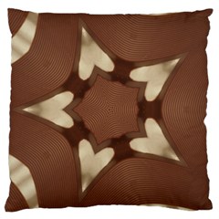 Chocolate Brown Kaleidoscope Design Star Large Cushion Case (one Side) by yoursparklingshop