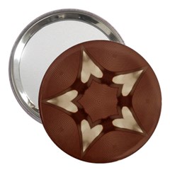 Chocolate Brown Kaleidoscope Design Star 3  Handbag Mirrors