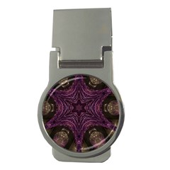 Pink Purple Kaleidoscopic Design Money Clips (round)  by yoursparklingshop