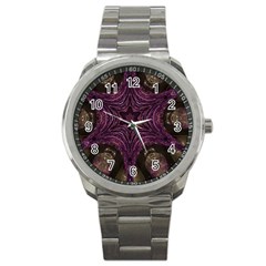 Pink Purple Kaleidoscopic Design Sport Metal Watch by yoursparklingshop