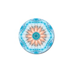 Clean And Pure Turquoise And White Fractal Flower Golf Ball Marker (10 Pack) by jayaprime