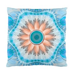 Clean And Pure Turquoise And White Fractal Flower Standard Cushion Case (Two Sides)