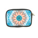 Clean And Pure Turquoise And White Fractal Flower Coin Purse Back