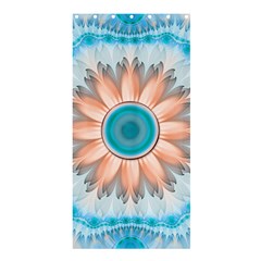 Clean And Pure Turquoise And White Fractal Flower Shower Curtain 36  X 72  (stall)  by jayaprime