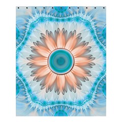 Clean And Pure Turquoise And White Fractal Flower Shower Curtain 60  X 72  (medium)  by jayaprime