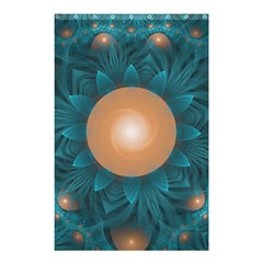 Beautiful Orange Teal Fractal Lotus Lily Pad Pond Shower Curtain 48  X 72  (small)  by jayaprime
