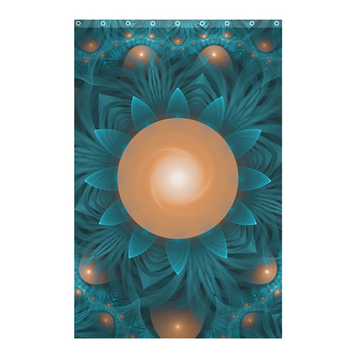 Beautiful Orange Teal Fractal Lotus Lily Pad Pond Shower Curtain 48  x 72  (Small) 