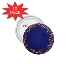 Blue Gold Look Stars Christmas Wreath 1 75  Buttons (10 Pack) by yoursparklingshop