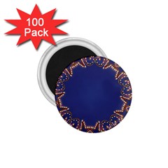 Blue Gold Look Stars Christmas Wreath 1 75  Magnets (100 Pack)  by yoursparklingshop