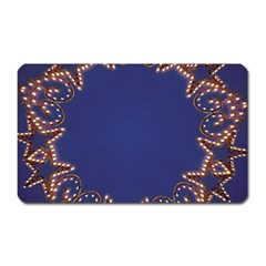 Blue Gold Look Stars Christmas Wreath Magnet (rectangular) by yoursparklingshop