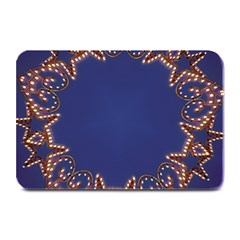 Blue Gold Look Stars Christmas Wreath Plate Mats by yoursparklingshop