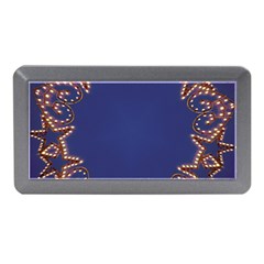 Blue Gold Look Stars Christmas Wreath Memory Card Reader (mini) by yoursparklingshop