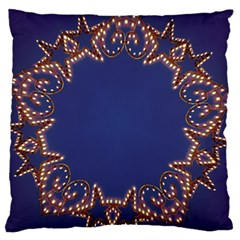 Blue Gold Look Stars Christmas Wreath Standard Flano Cushion Case (one Side) by yoursparklingshop