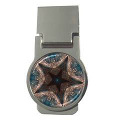 Kaleidoscopic Design Elegant Star Brown Turquoise Money Clips (round)  by yoursparklingshop