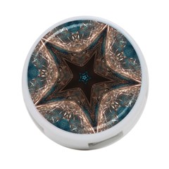 Kaleidoscopic Design Elegant Star Brown Turquoise 4-port Usb Hub (two Sides)  by yoursparklingshop