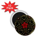 Christmas Wreath Stars Green Red Elegant 1.75  Magnets (10 pack)  Front