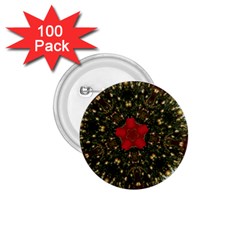 Christmas Wreath Stars Green Red Elegant 1.75  Buttons (100 pack) 