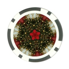 Christmas Wreath Stars Green Red Elegant Poker Chip Card Guard (10 pack)