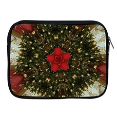 Christmas Wreath Stars Green Red Elegant Apple iPad 2/3/4 Zipper Cases