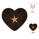 Rustic Elegant Brown Christmas Star Design Playing Cards (Heart)  Front