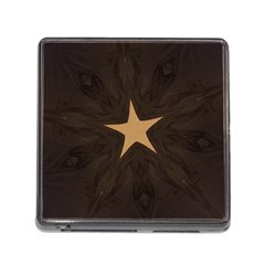 Rustic Elegant Brown Christmas Star Design Memory Card Reader (square) by yoursparklingshop