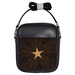 Rustic Elegant Brown Christmas Star Design Girls Sling Bags by yoursparklingshop