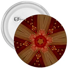 Red Star Ribbon Elegant Kaleidoscopic Design 3  Buttons by yoursparklingshop