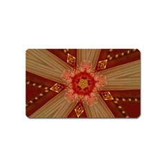 Red Star Ribbon Elegant Kaleidoscopic Design Magnet (name Card) by yoursparklingshop