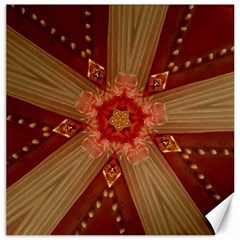 Red Star Ribbon Elegant Kaleidoscopic Design Canvas 12  X 12   by yoursparklingshop