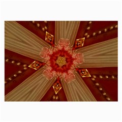 Red Star Ribbon Elegant Kaleidoscopic Design Large Glasses Cloth (2-side) by yoursparklingshop