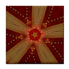 Red Star Ribbon Elegant Kaleidoscopic Design Face Towel