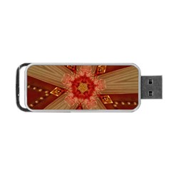 Red Star Ribbon Elegant Kaleidoscopic Design Portable Usb Flash (one Side) by yoursparklingshop
