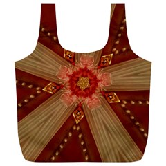 Red Star Ribbon Elegant Kaleidoscopic Design Full Print Recycle Bags (l)  by yoursparklingshop