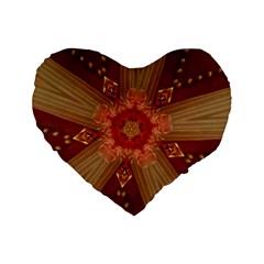 Red Star Ribbon Elegant Kaleidoscopic Design Standard 16  Premium Flano Heart Shape Cushions by yoursparklingshop