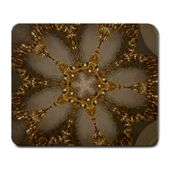 Golden Flower Star Floral Kaleidoscopic Design Large Mousepads by yoursparklingshop