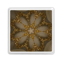 Golden Flower Star Floral Kaleidoscopic Design Memory Card Reader (square)  by yoursparklingshop